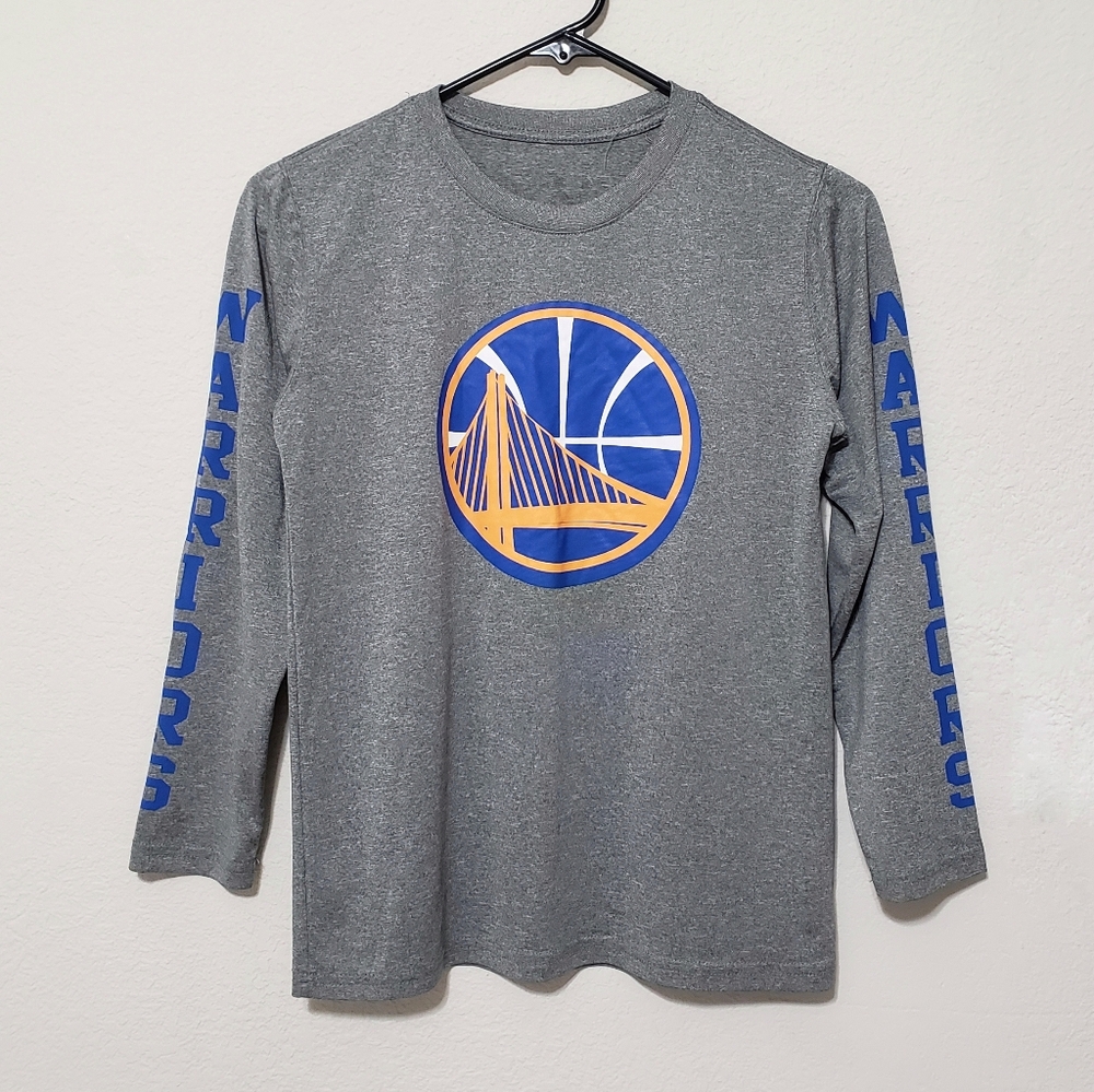 Warriors Long Sleeve athletic Youth Grey shirt size 8/10